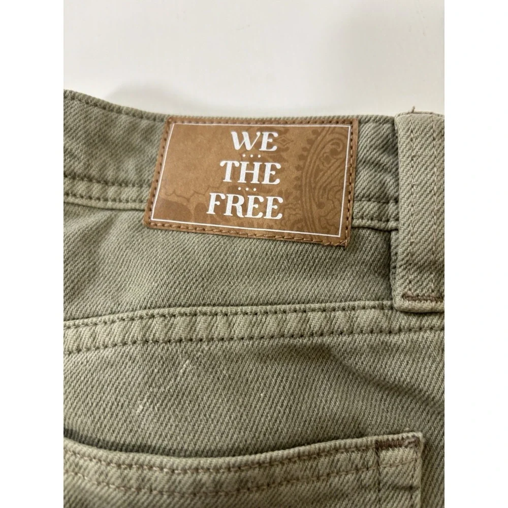 FREE PEOPLE WE THE FREE SHELBY BOYFRIEND JEANS SZ 24 Olive Green